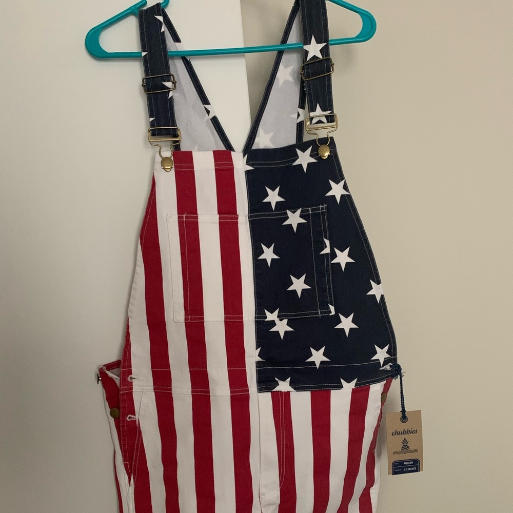 NWT Men’s Chubbies Stars & Stripes Overalls